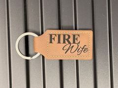 Fire Wife Leather Keychain