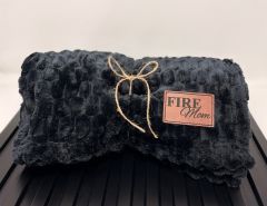 Fire Mom Black Fleece Blanket