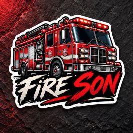 Fire Son Fire Truck Sticker