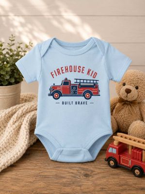 Firehouse Kid Built Brave Baby Onesie