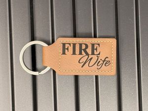 Fire Wife Leather Keychain