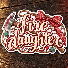 Fire Daughter Bandana Bow Sticker