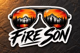 Fire Son Sunglasses Sticker