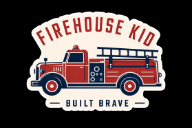Firehouse Kid Firetruck Sticker